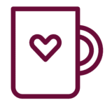 Mug with heart icon, representing good.