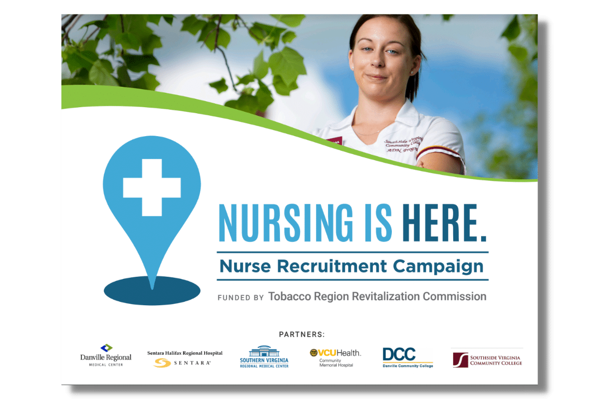 Cover for Virginia AHEC nurse recruitment campaign booklet designed by Letterpress Communications.