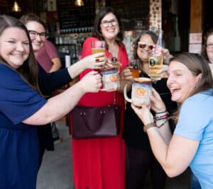 The Letterpress Communications Team toasts to 10 years.